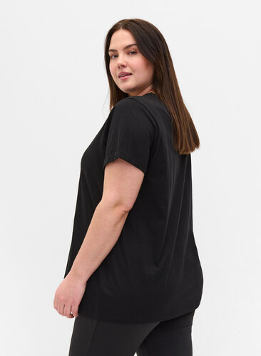 T-skjorte til trening med trykk, Black Big A, Model image number 1