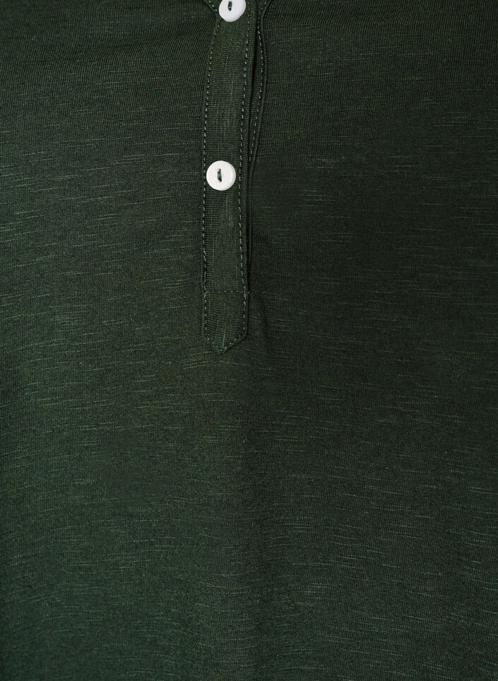 T-skjorte med knappdetalj, Gr&oslash;nn, Packshot image number 2