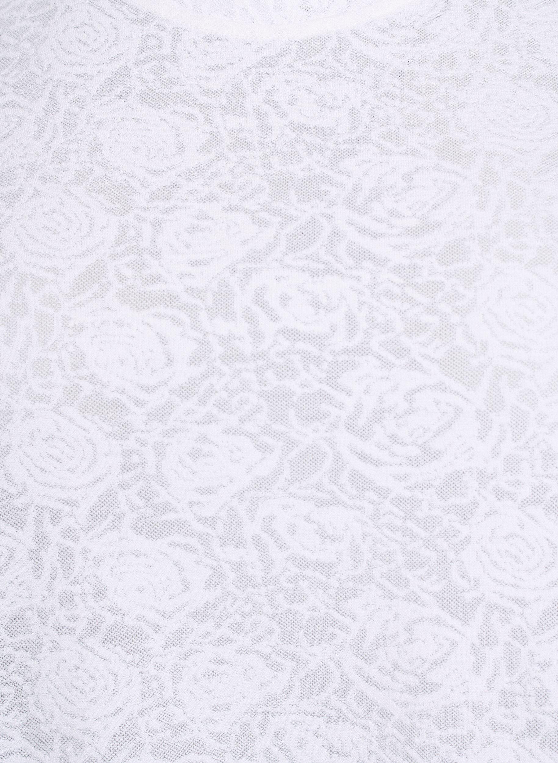 Zizzi Kortermet bluse med rosem&oslash;nstret tekstur, Hvit, Packshot image number 2