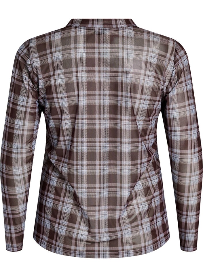 Rutete mesh bluse, Bl&aring;, Packshot