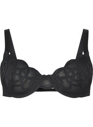 Balconette-BH med grafisk blonde, Black