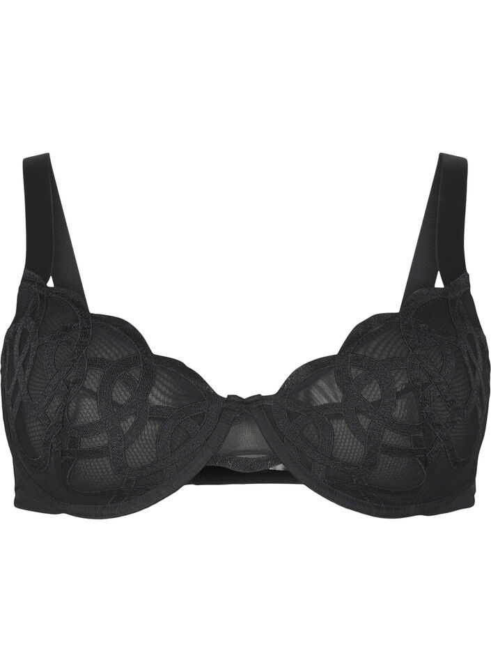Balconette-BH med grafisk blonde, Black, Packshot