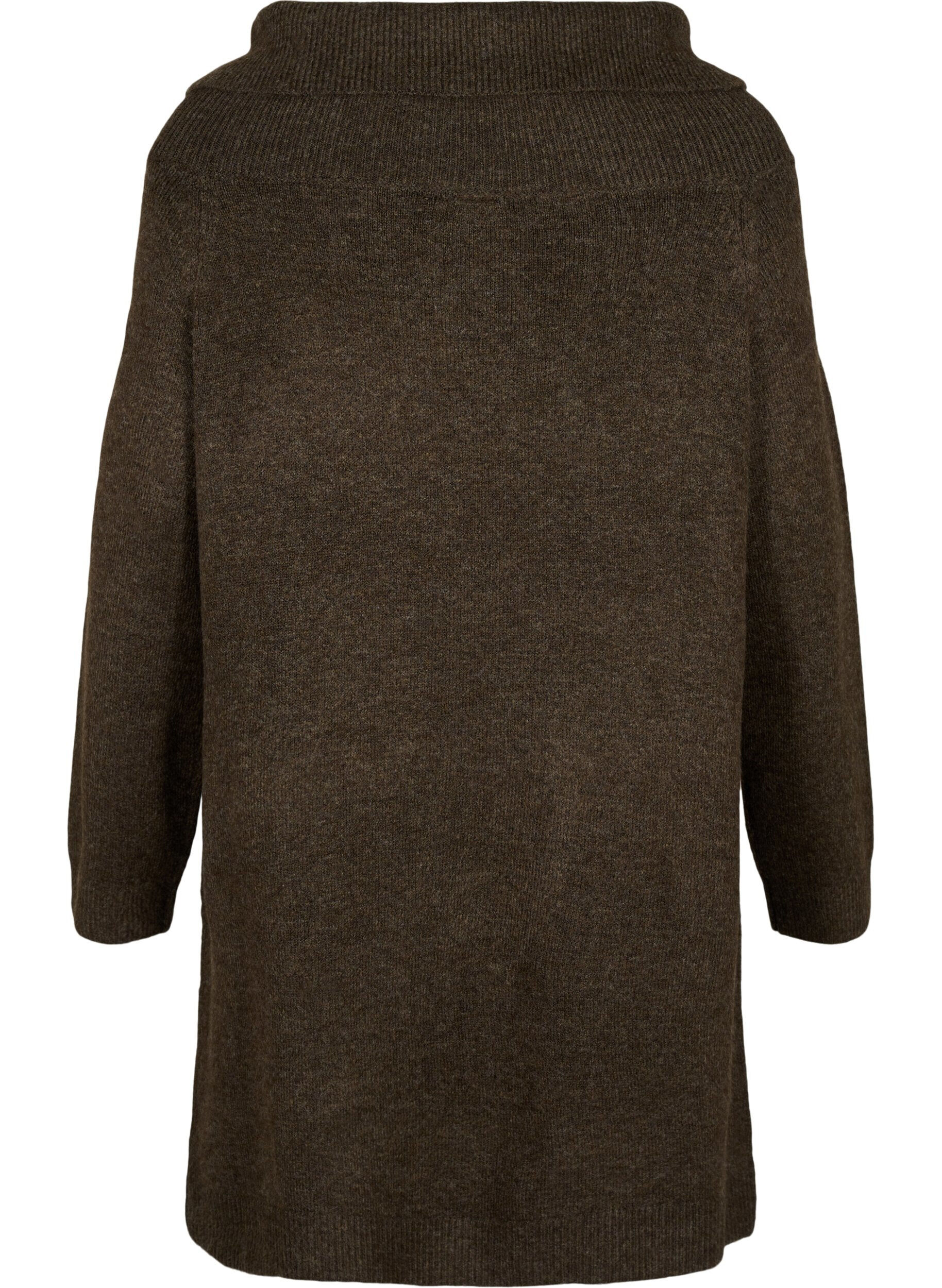 Zizzi Melert strikket kjole, Demitasse Mel., Packshot image number 1