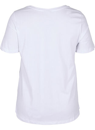 Kortermet T-skjorte i bomull med trykk, Bright White LOVE, Packshot image number 1