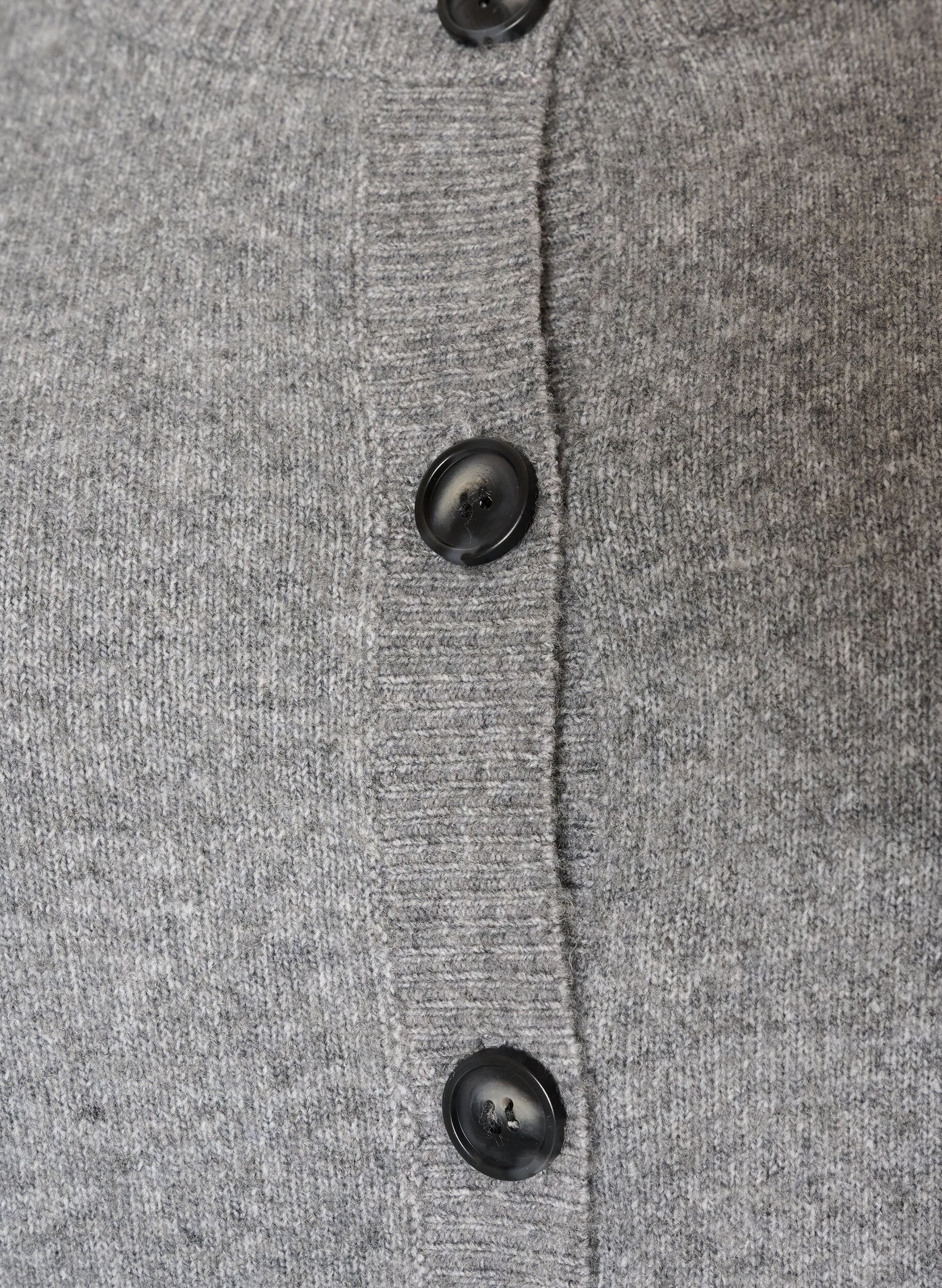 ZizziCardigan med knapper og avrundet front, Gr&aring;, Packshot image number 2