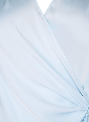 Festbluse i sateng med omslag, Delicate Blue, Packshot image number 2