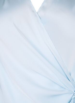 Zizzi Festbluse i sateng med omslag, Delicate Blue, Packshot image number 2
