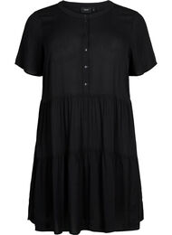 Kortermet viskosekjole med A-form, Black