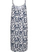 Kjole i viskose med stropper og trykk, Navy Bl. Ethnic AOP, Packshot image number 1