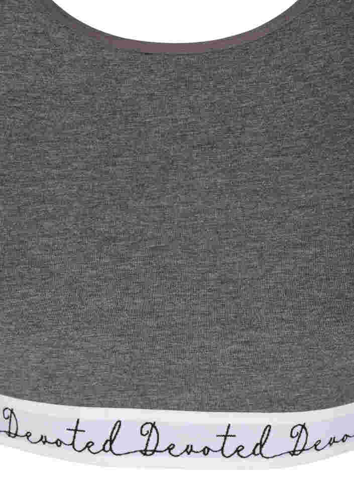 Melert BH med justerbare stropper, Dark Grey Melange, Packshot image number 2