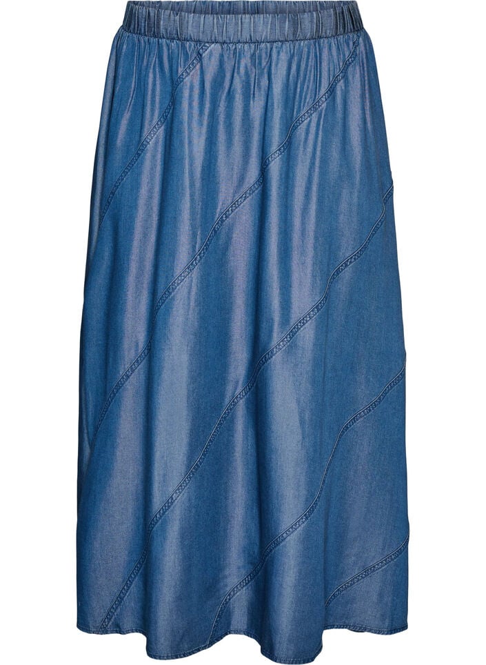 Maxiskj&oslash;rt i plagg i denim i TENCEL&trade; Lyocell, Bl&aring;, Packshot image number 0