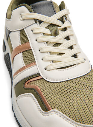 Sneakers med wide fit, Army Green/Rose Gold, Packshot image number 1