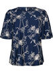 Kortermet bluse med brodert m&oslash;nster, Bl&aring;, Packshot image number 0