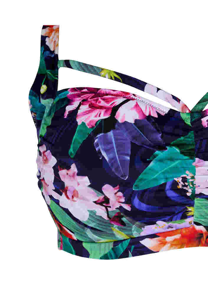 Bikinitopp med drapering, Flower Print, Packshot image number 2