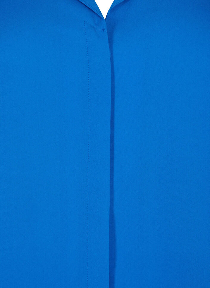 Ensfarget skjorte med V-hals, Princess Blue, Packshot image number 2