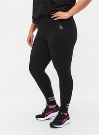 Treningstights med refleks og innvendig fleece, Black, Model