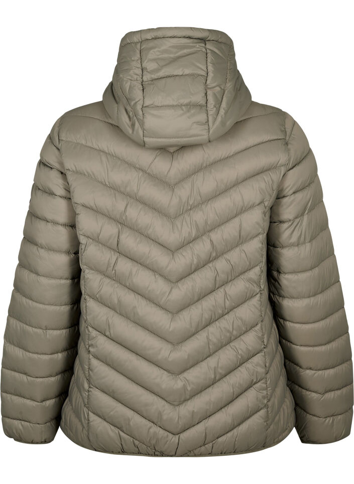 Lett jakke med hette, Brun, Packshot image number 1