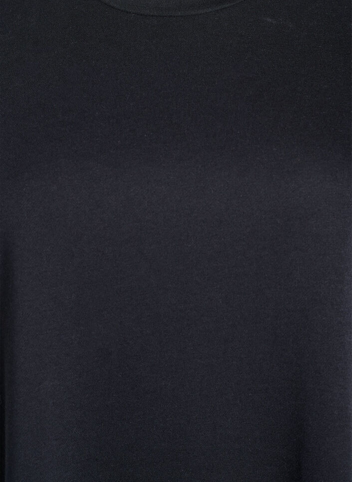 Knelang jerseykjole med lommer og A-fasong, Svart, Packshot image number 2