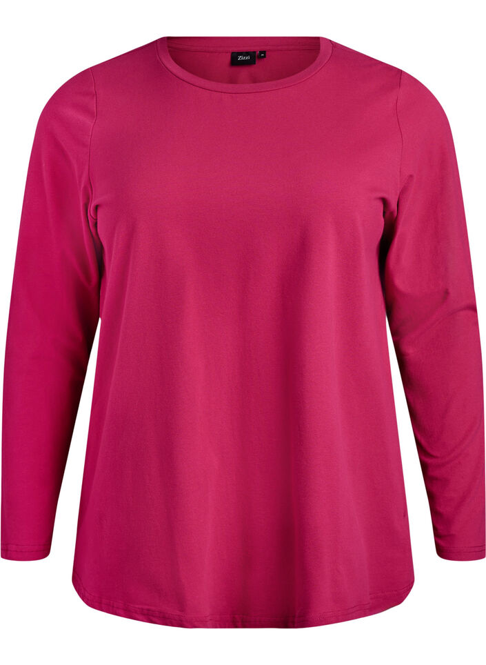 Basis jersey topp med lange ermer, Rosa, Packshot image number 0