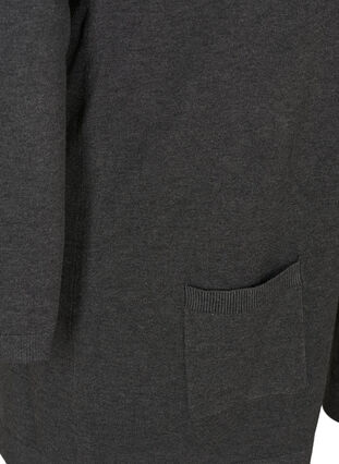 Cardigan med lommer, Dark Grey Melange, Packshot image number 3
