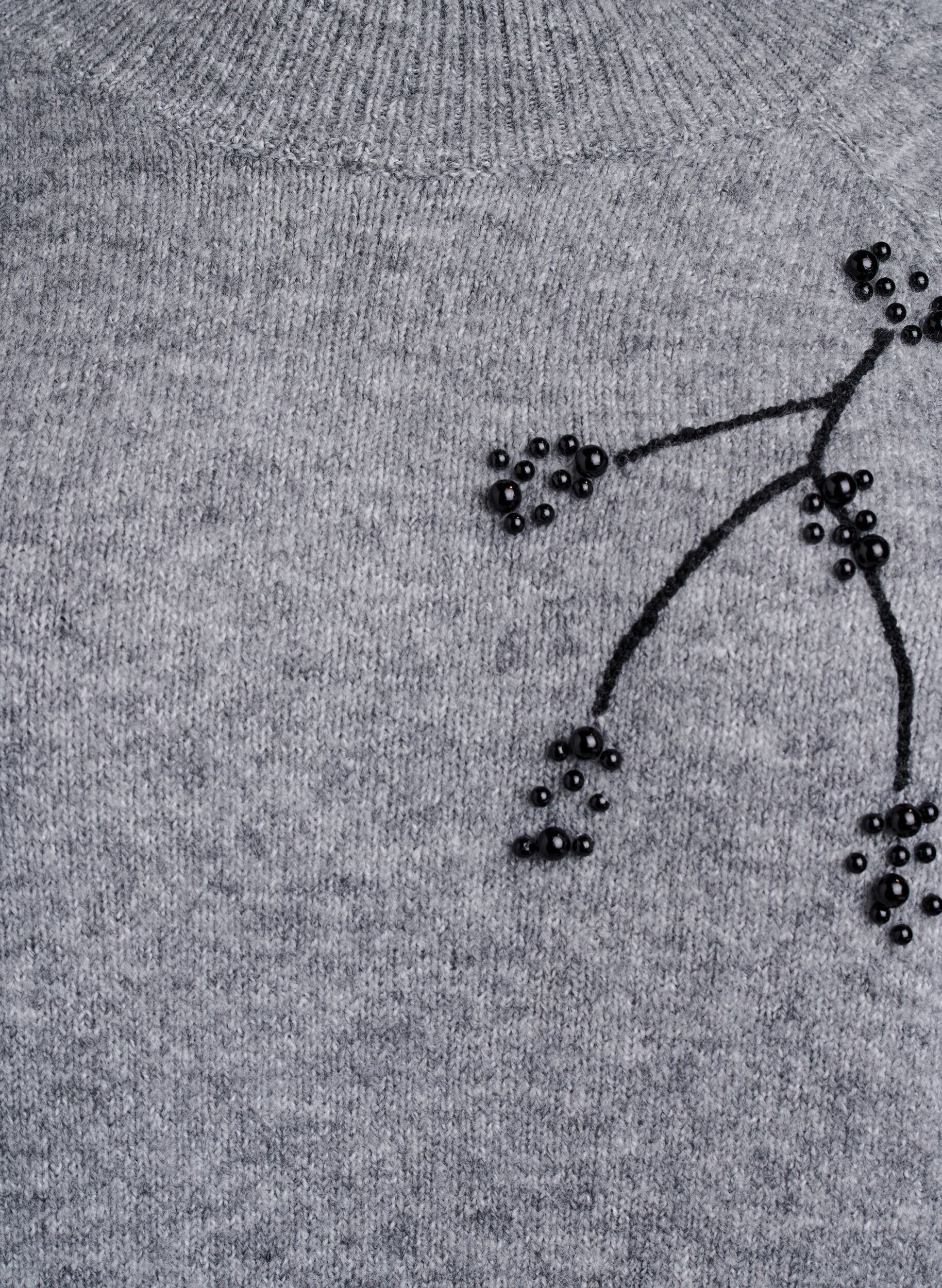 ZizziGenser med perlebroderi, Gr&aring;, Packshot image number 2