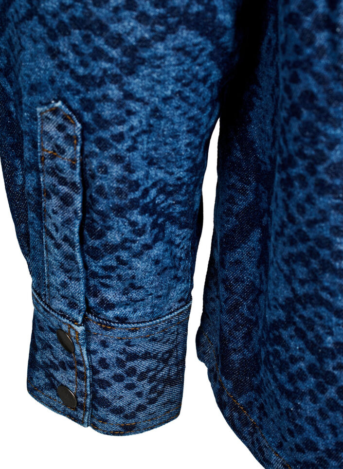 Løs denimskjorte med slangetrykk, Denim Snake AOP, Packshot