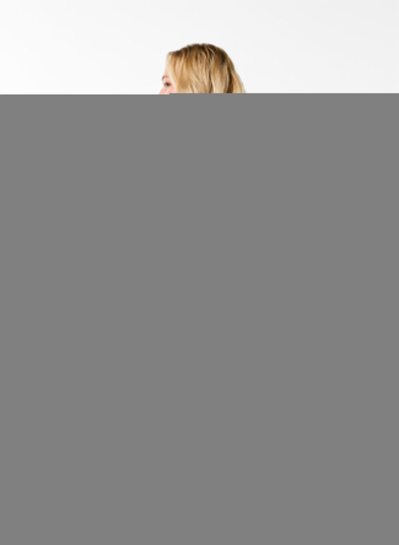 Morgenkåpe med glidelås og hette, Grå, Model image number 2