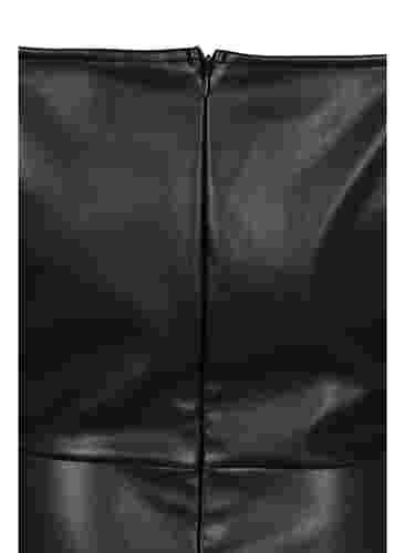Kjole i imitert skinn med A-form, Black, Packshot image number 3
