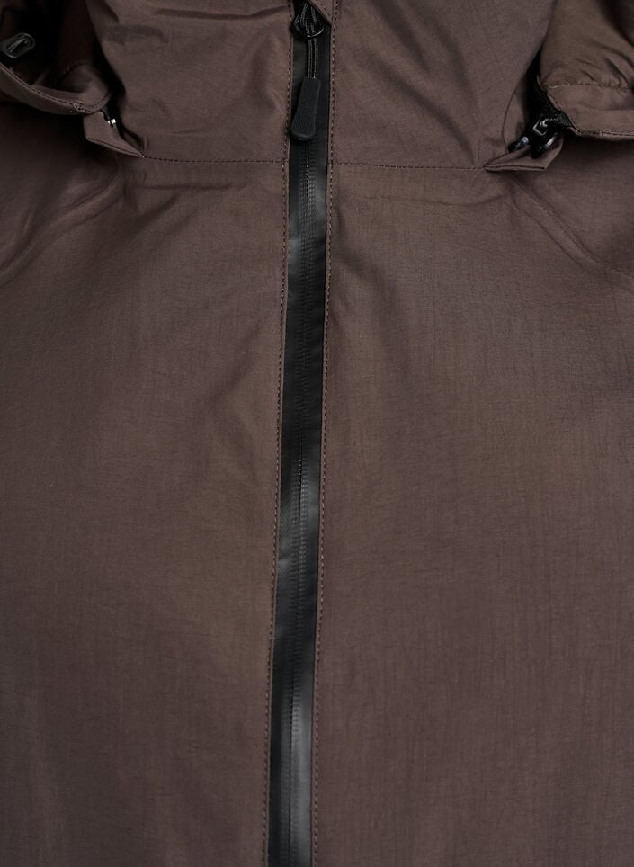 Vanntett vinterjakke med avtakbar hette, Brun, Packshot image number 2