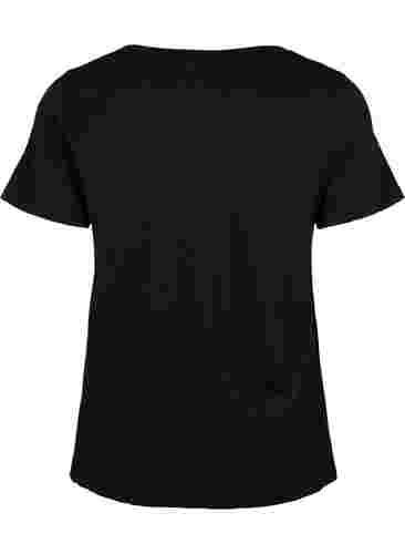 T-skjorte i bomull med trykk foran, Black W. Chest print, Packshot image number 1