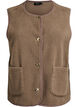 Teddy gilet med knapper og lommer, Brun, Packshot image number 0