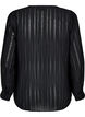 Stripete skjortebluse med gjennomsiktige striper, Svart, Packshot image number 1