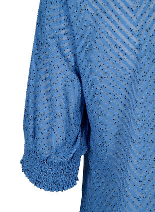 Zizzi Prikkete bluse med 1/2 ermer, Riverside Dot, Packshot image number 3
