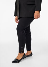 Leggings med splitter og små rhinesteiner, Svart Leggings med splitter og små rhinesteiner, Svart, Model