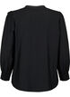 Bluse i viskose med volanger og broderidetaljer, Black, Packshot image number 1