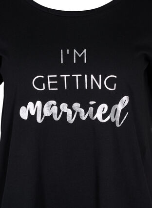 T-skjorte med trykk til bruden, Black Silver, Packshot image number 2