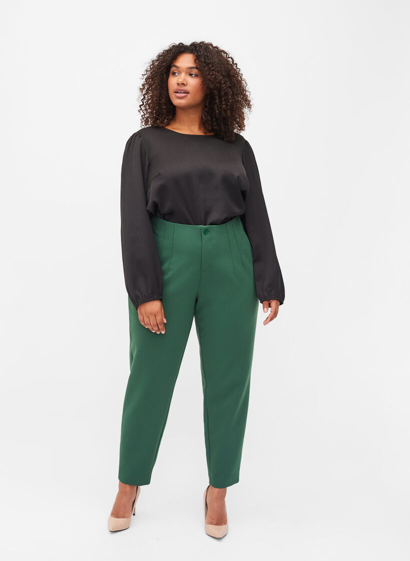 Klassiske bukser med høyt liv, Formal Garden, Model image number 0