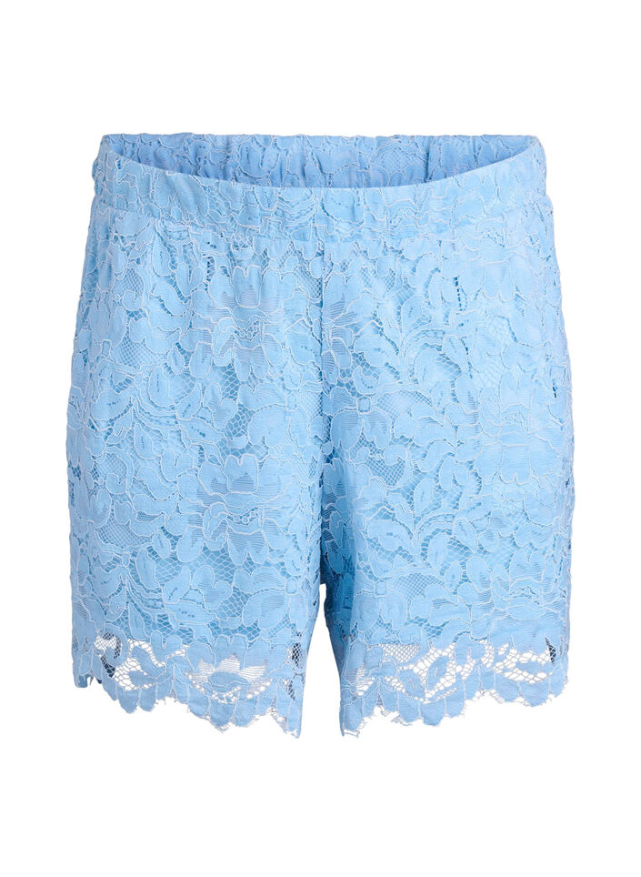 Blonder shorts med h&oslash;y midje og lommer, Bl&aring;, Packshot image number 0