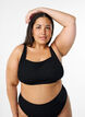 Crepe bikinitopp med justerbare stropper, Svart, Model image number 0