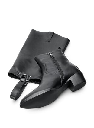 Zizzi Wide fit - Lang støvel med avtakbart skaft, Black, Packshot image number 4