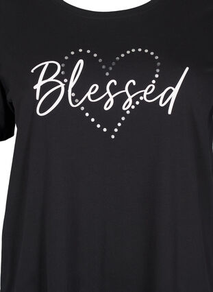 Zizzi FLASH - T-skjorte med motiv, Black Blessed , Packshot image number 2