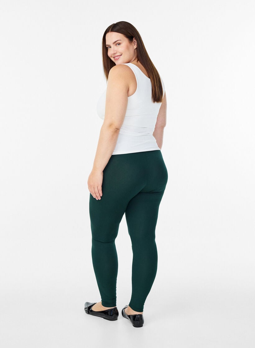Basis leggings i viskose, Gr&oslash;nn, Model image number 2