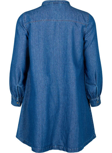 Denimkjole med lange ermer, Blue denim, Packshot image number 1