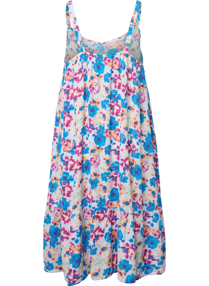 Sommerkjole i viskose med stropper, Multi Flower AOP, Packshot image number 1