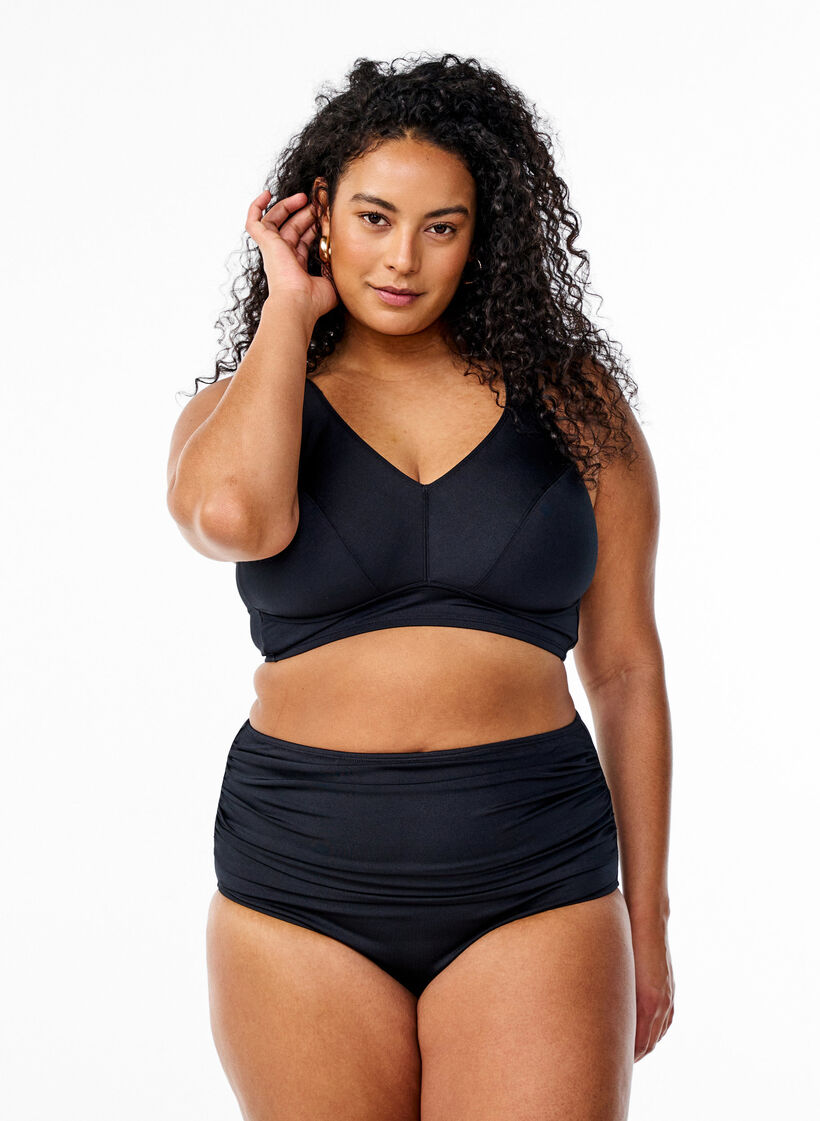 Bikinitopp med heldekkende passform, Black, Model