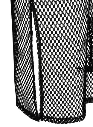 Ermeløs kjole i netting med splitt, Black, Packshot image number 3
