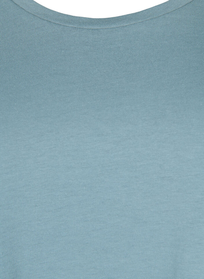Kortermet t-skjorte i en bomullsblanding, Blå, Packshot image number 2
