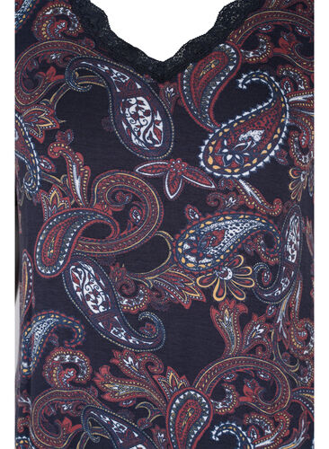 Kortermet pysjamaskjole i viskose, PAISLEY PRINT, Packshot image number 2