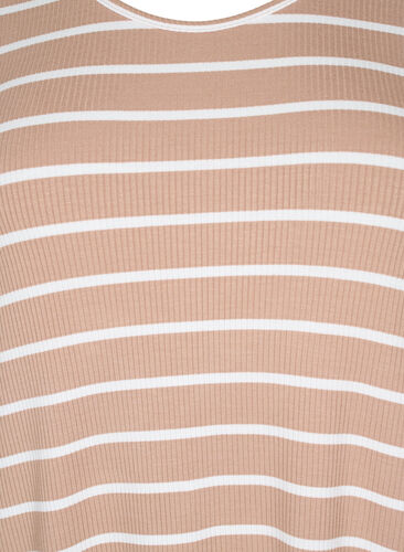 Ribbet kjole uten ermer av viskose, Natural W. Stripe, Packshot image number 2