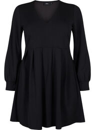 A-formet kjole med v-hals, Black